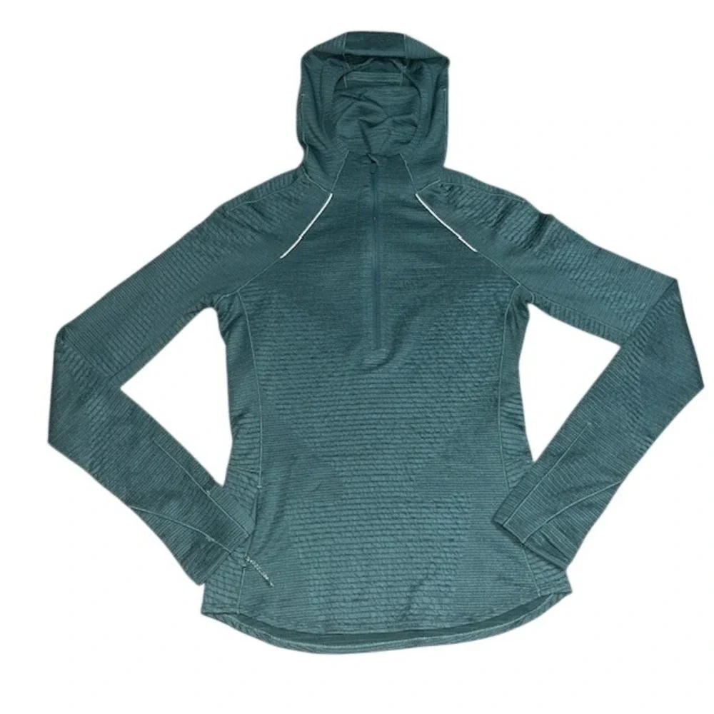 Lululemon‎ Venscape Hooded Balaclava Long Sleeve Quarter Zip Medium Forest 4